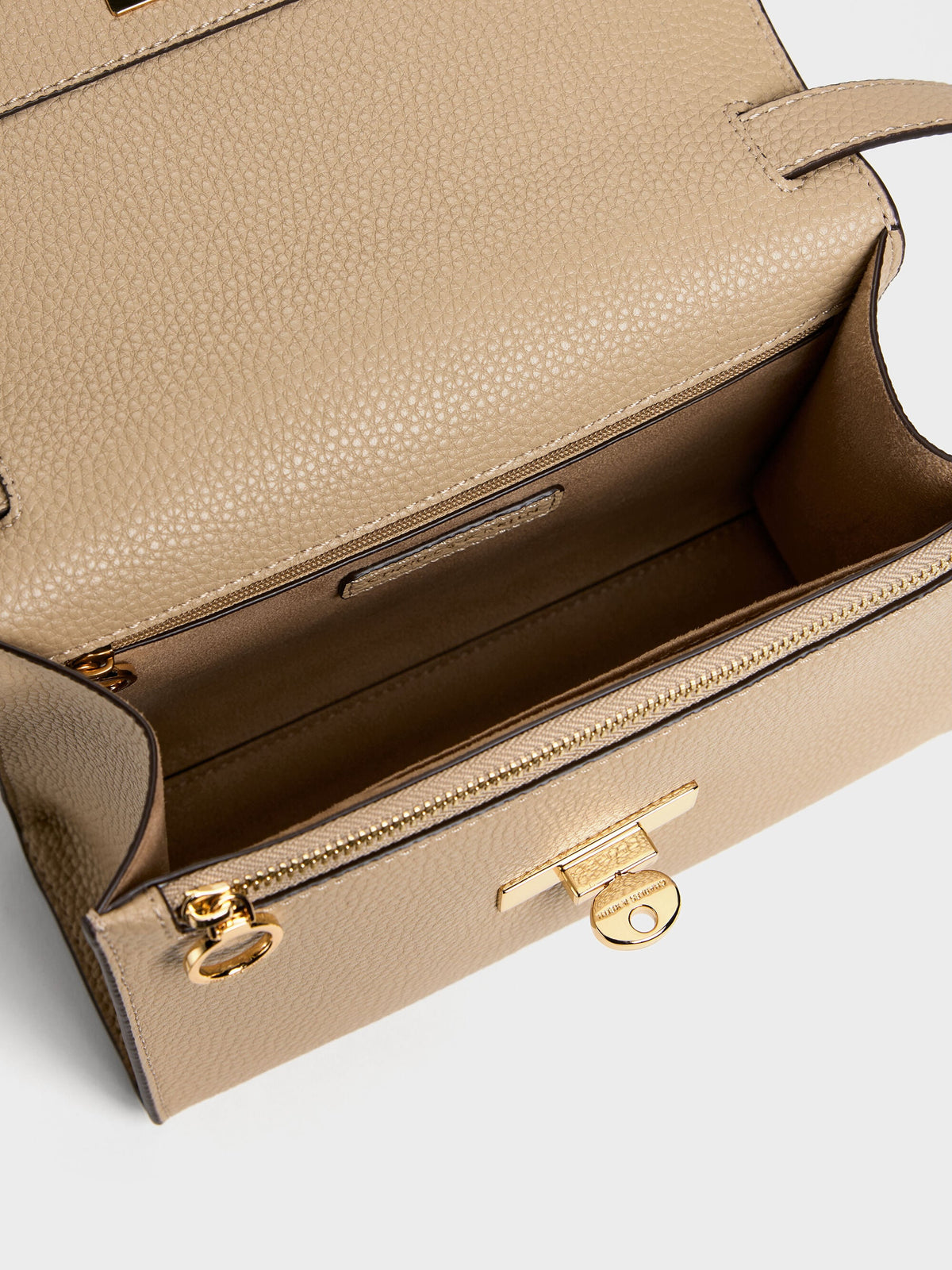 CHARLES & KEITH Special Offer | Chance Turn-Lock Crossbody Bag - Nutmeg Beige