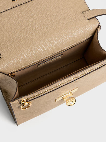 CHARLES & KEITH Special Offer | Chance Turn-Lock Crossbody Bag - Nutmeg Beige