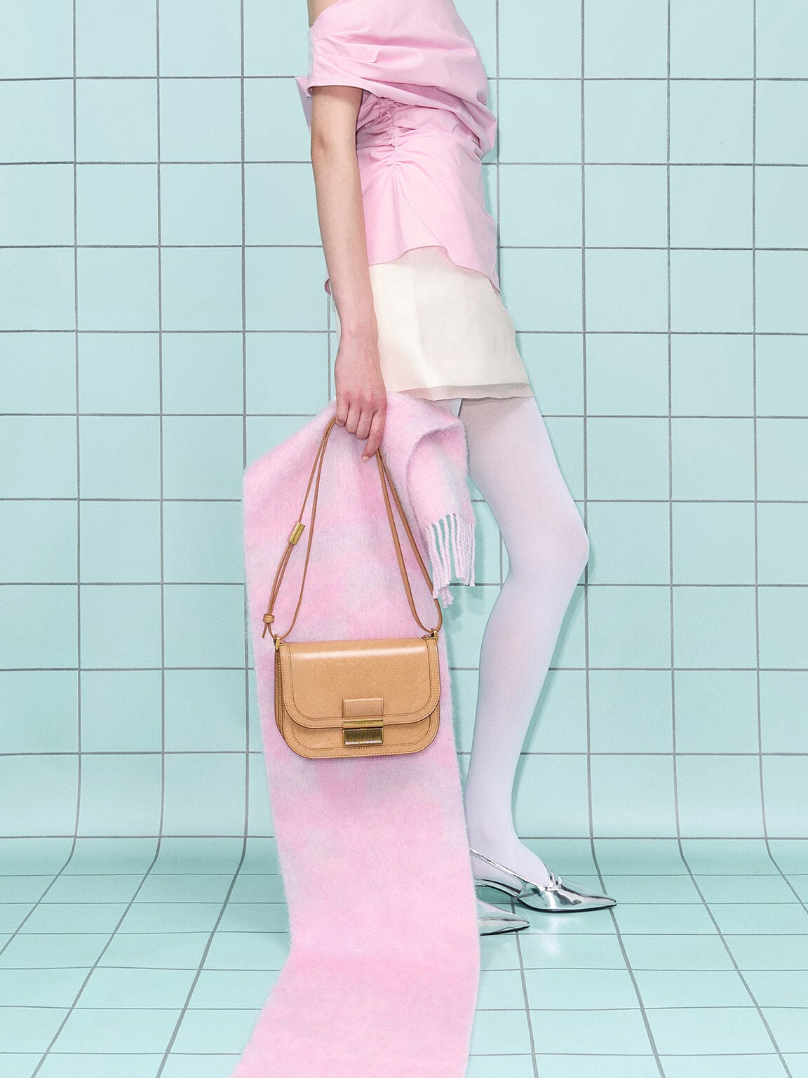 CHARLES & KEITH Premium | Charlot Bag - Toffee