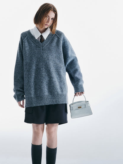 CHARLES & KEITH Value | Aubrielle Croc-Effect Belted Top Handle Bag - Sea Salt Blue