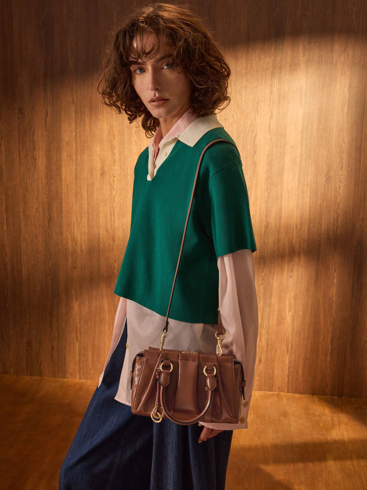 CHARLES & KEITH Best Seller | Britton Top Handle Tote Bag - Chocolate