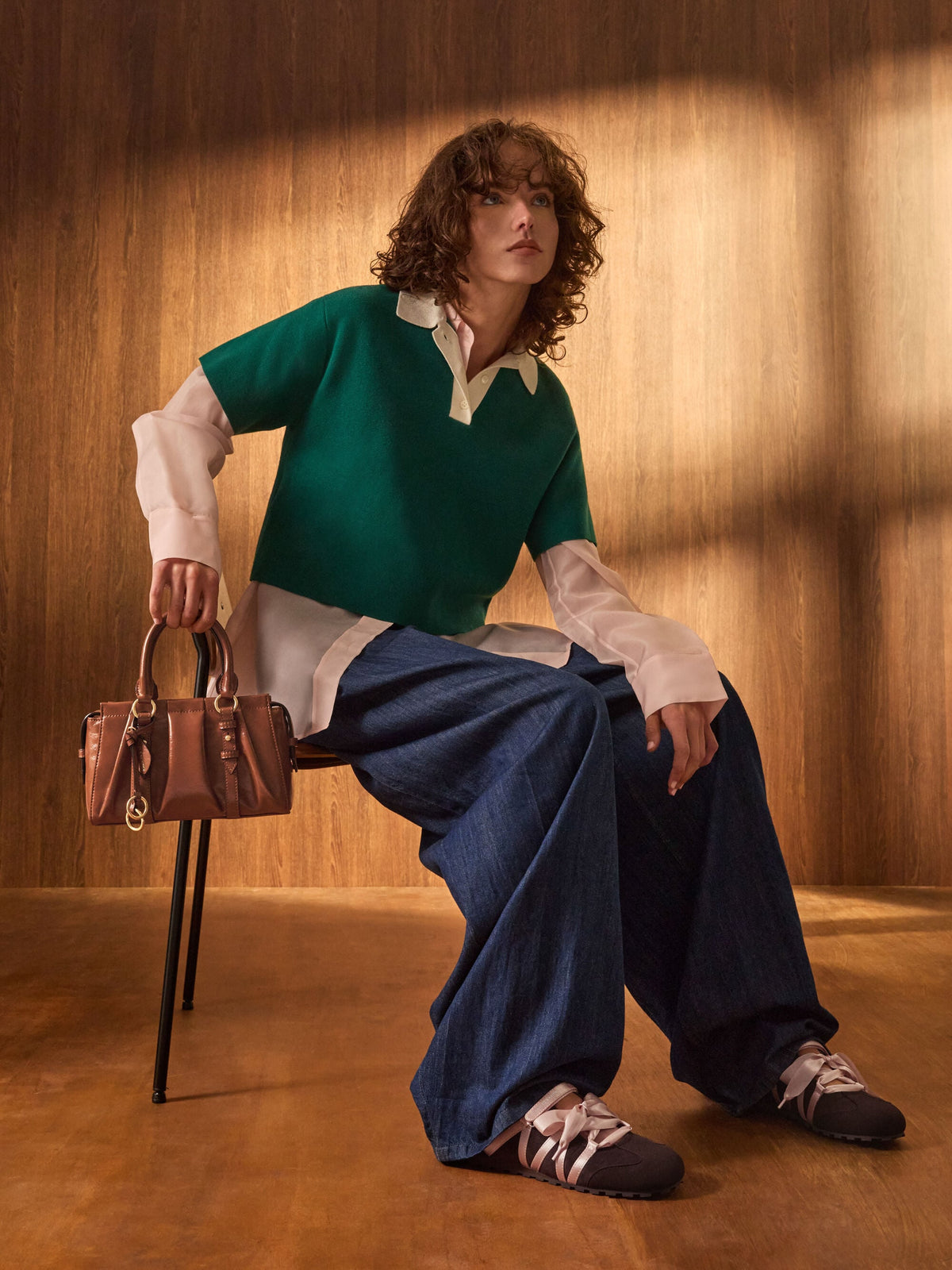 CHARLES & KEITH Best Seller | Britton Top Handle Tote Bag - Chocolate
