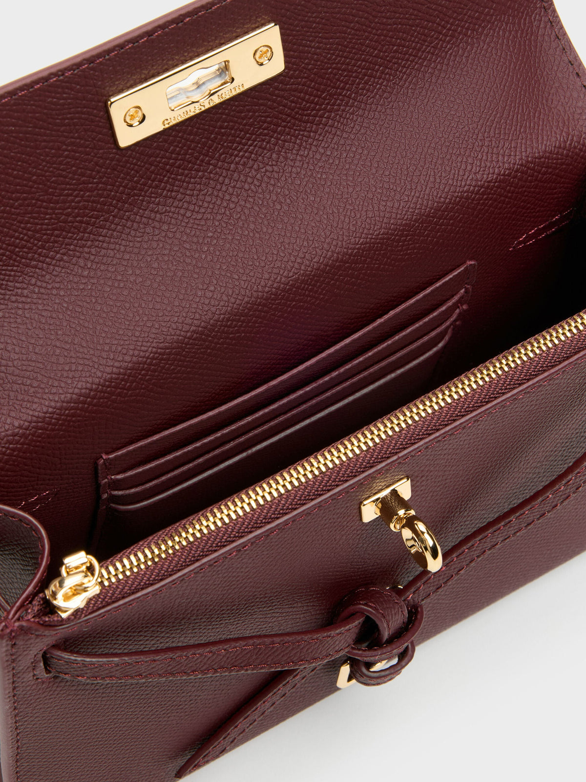 CHARLES & KEITH Quality | Tricha Knotted-Belt Top Handle Bag - Wineberry Red