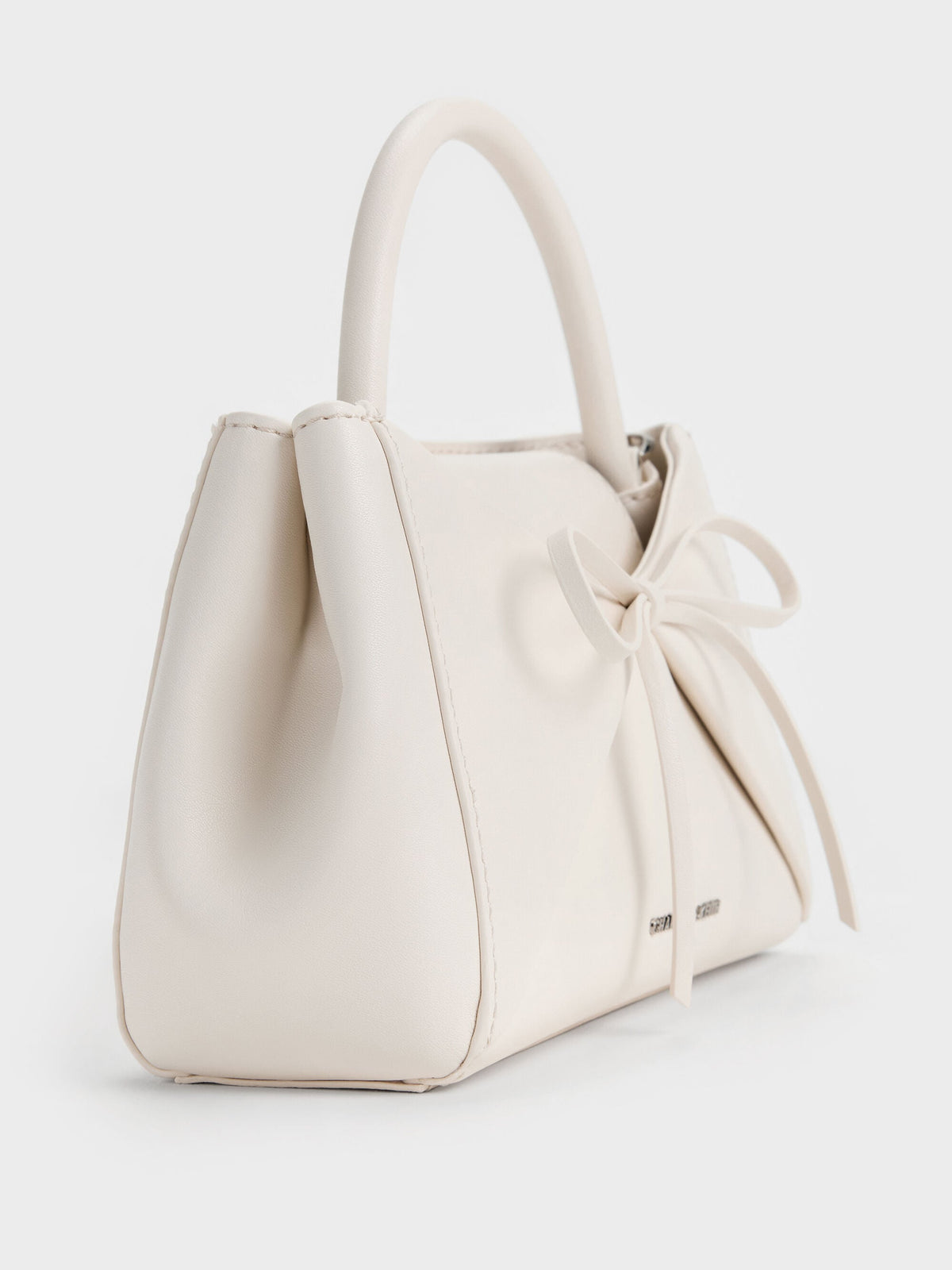CHARLES & KEITH Featured | Hazel Bow Panelled Top Handle Bag - Cream