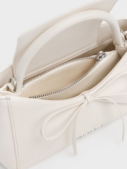 CHARLES & KEITH Featured | Hazel Bow Panelled Top Handle Bag - Cream