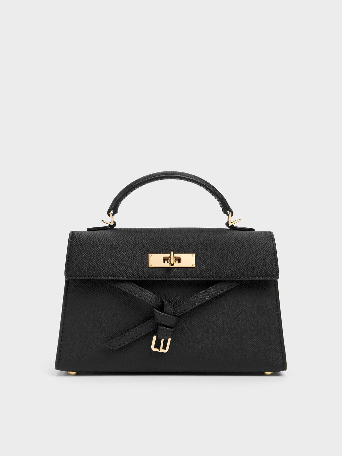 CHARLES & KEITH Featured | Tricha Knotted-Belt Top Handle Bag - Black