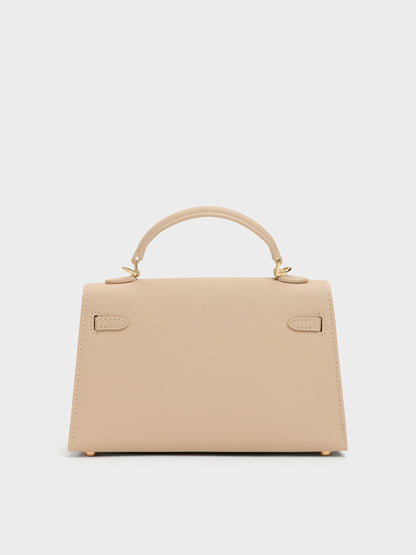 CHARLES & KEITH Recommended | Tricha Knotted-Belt Top Handle Bag - Sand Beige