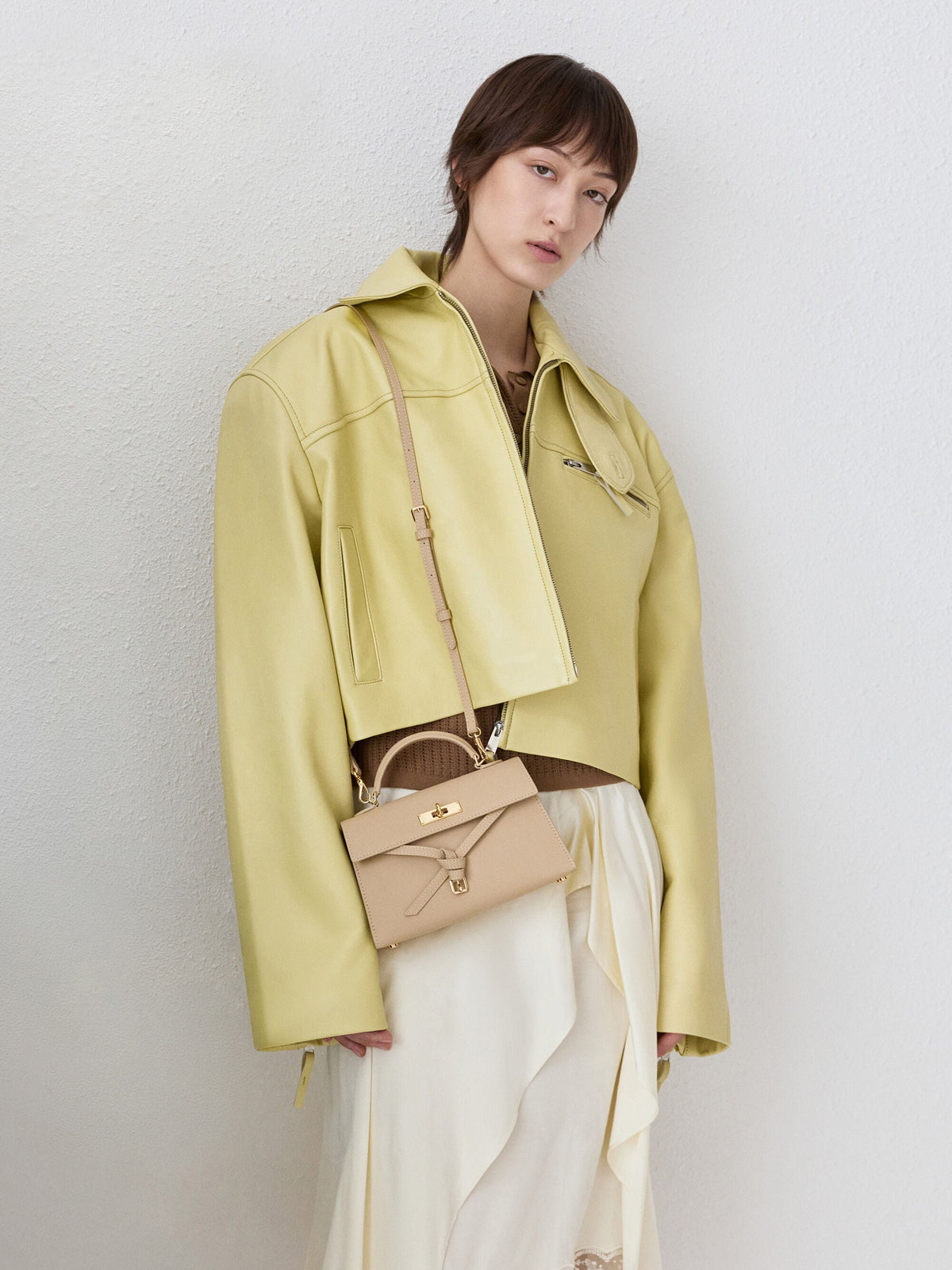 CHARLES & KEITH Recommended | Tricha Knotted-Belt Top Handle Bag - Sand Beige