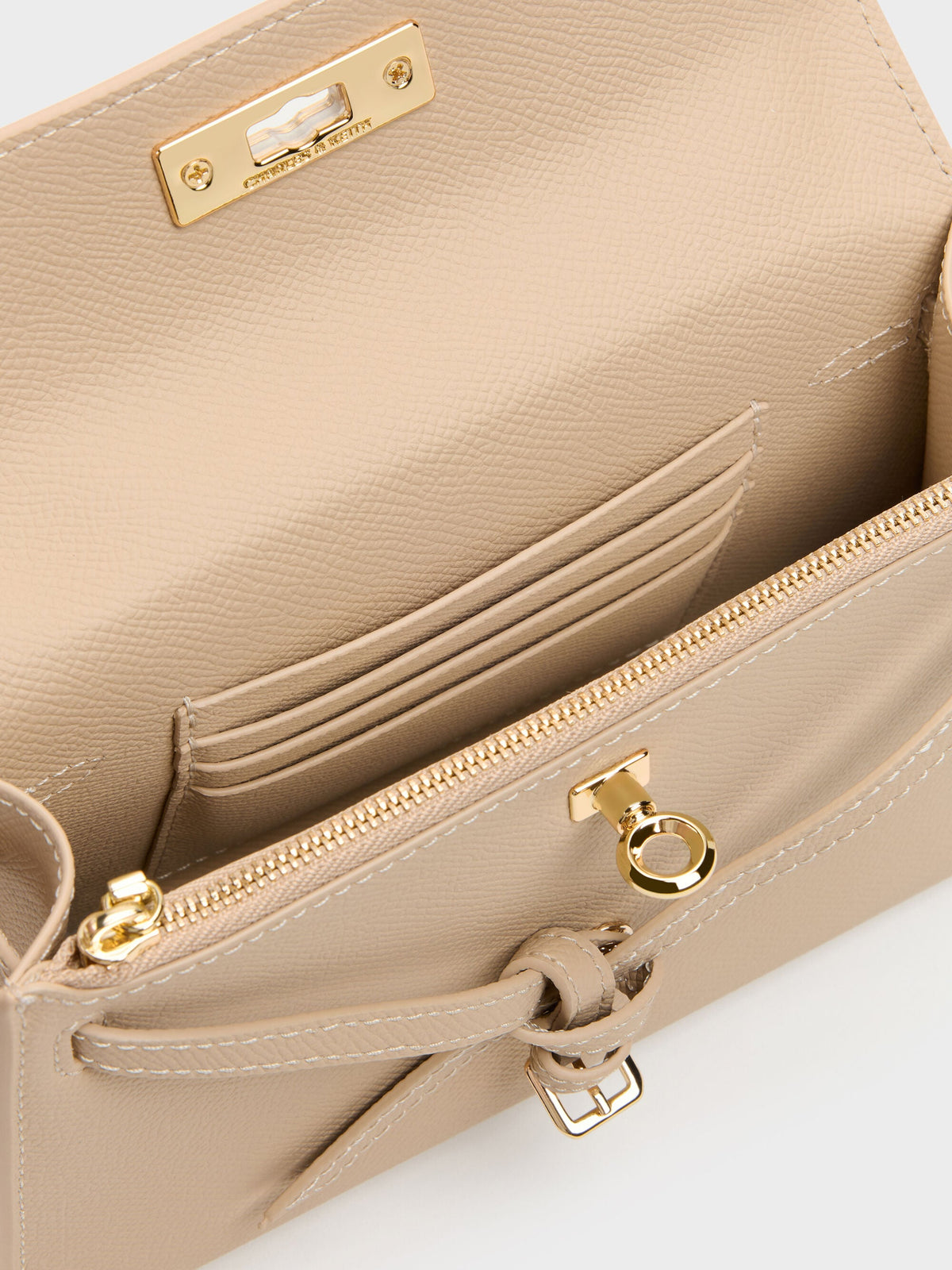 CHARLES & KEITH Recommended | Tricha Knotted-Belt Top Handle Bag - Sand Beige