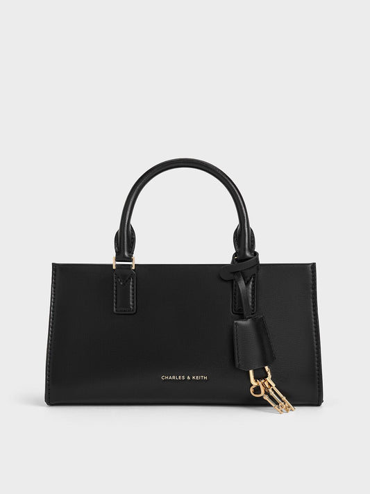 CHARLES & KEITH Value | Kerry Top Handle Bag - Black