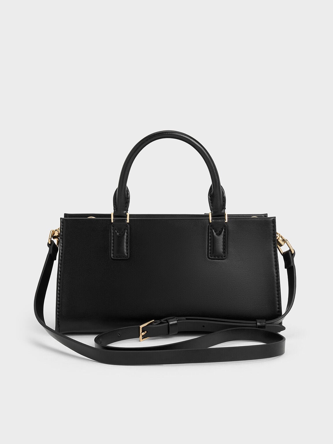 CHARLES & KEITH Value | Kerry Top Handle Bag - Black