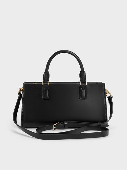 CHARLES & KEITH Value | Kerry Top Handle Bag - Black