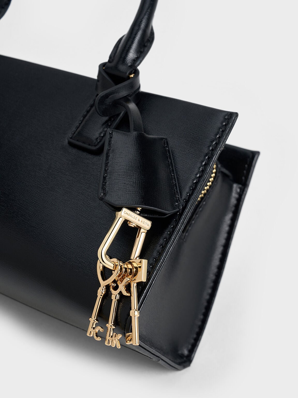 CHARLES & KEITH Value | Kerry Top Handle Bag - Black