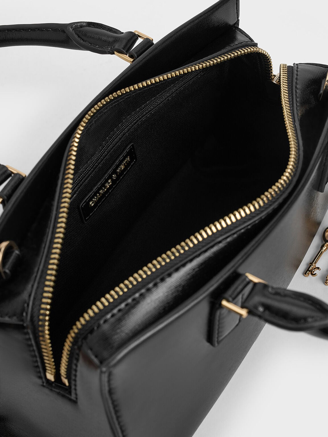 CHARLES & KEITH Value | Kerry Top Handle Bag - Black