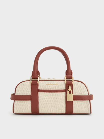 CHARLES & KEITH Classic | Scottie Canvas Bowling Bag - Brick