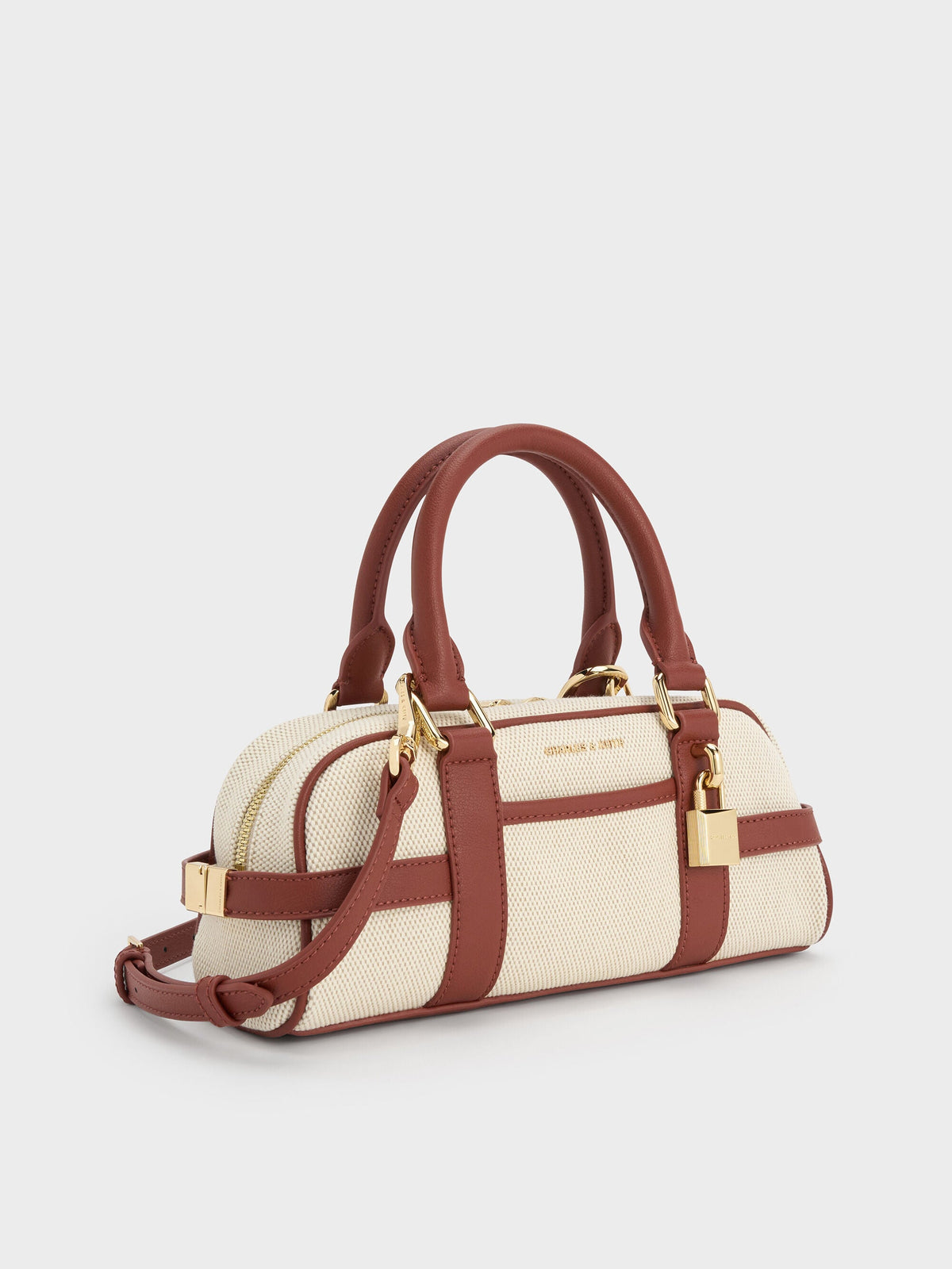 CHARLES & KEITH Classic | Scottie Canvas Bowling Bag - Brick
