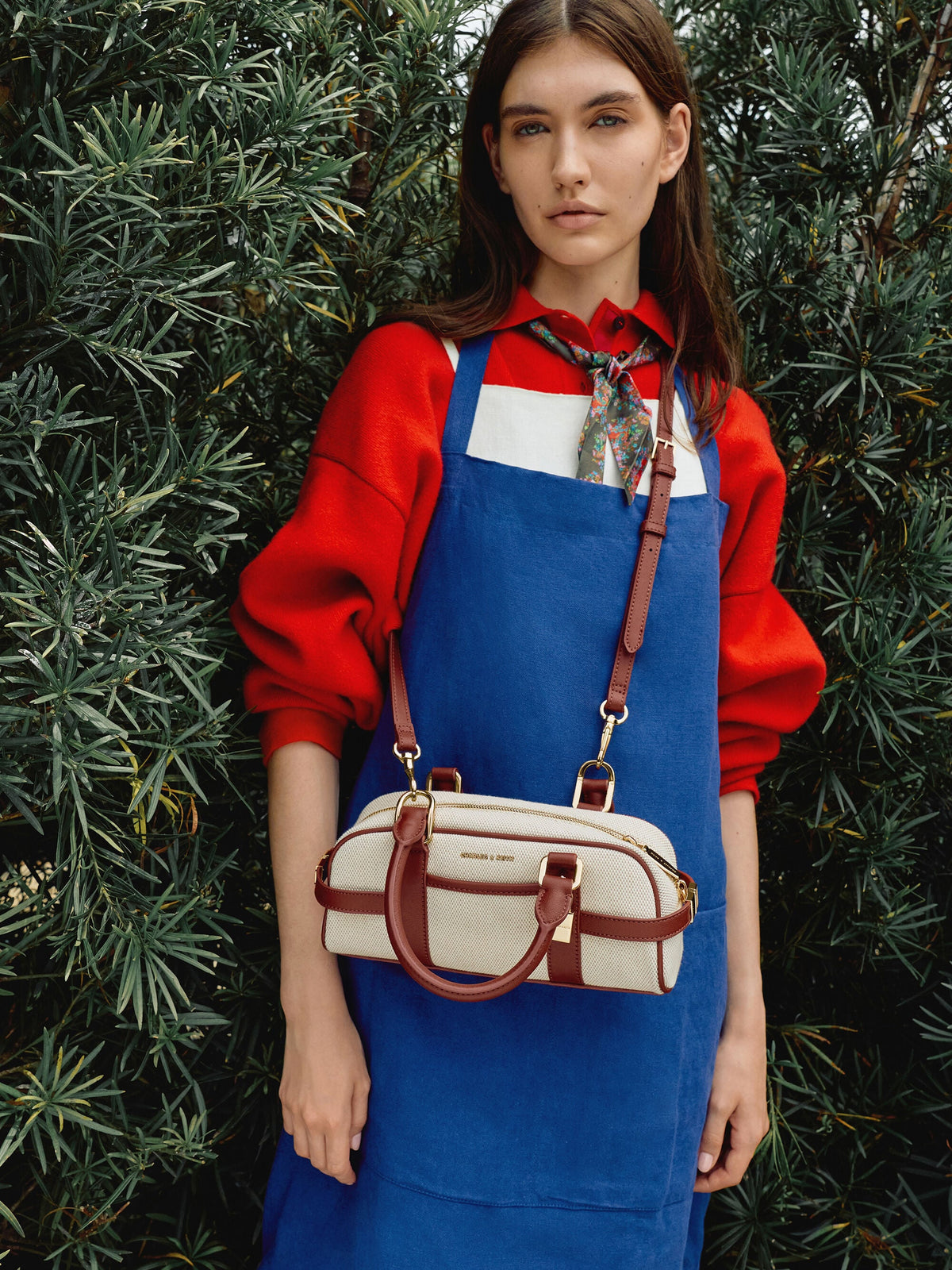 CHARLES & KEITH Classic | Scottie Canvas Bowling Bag - Brick