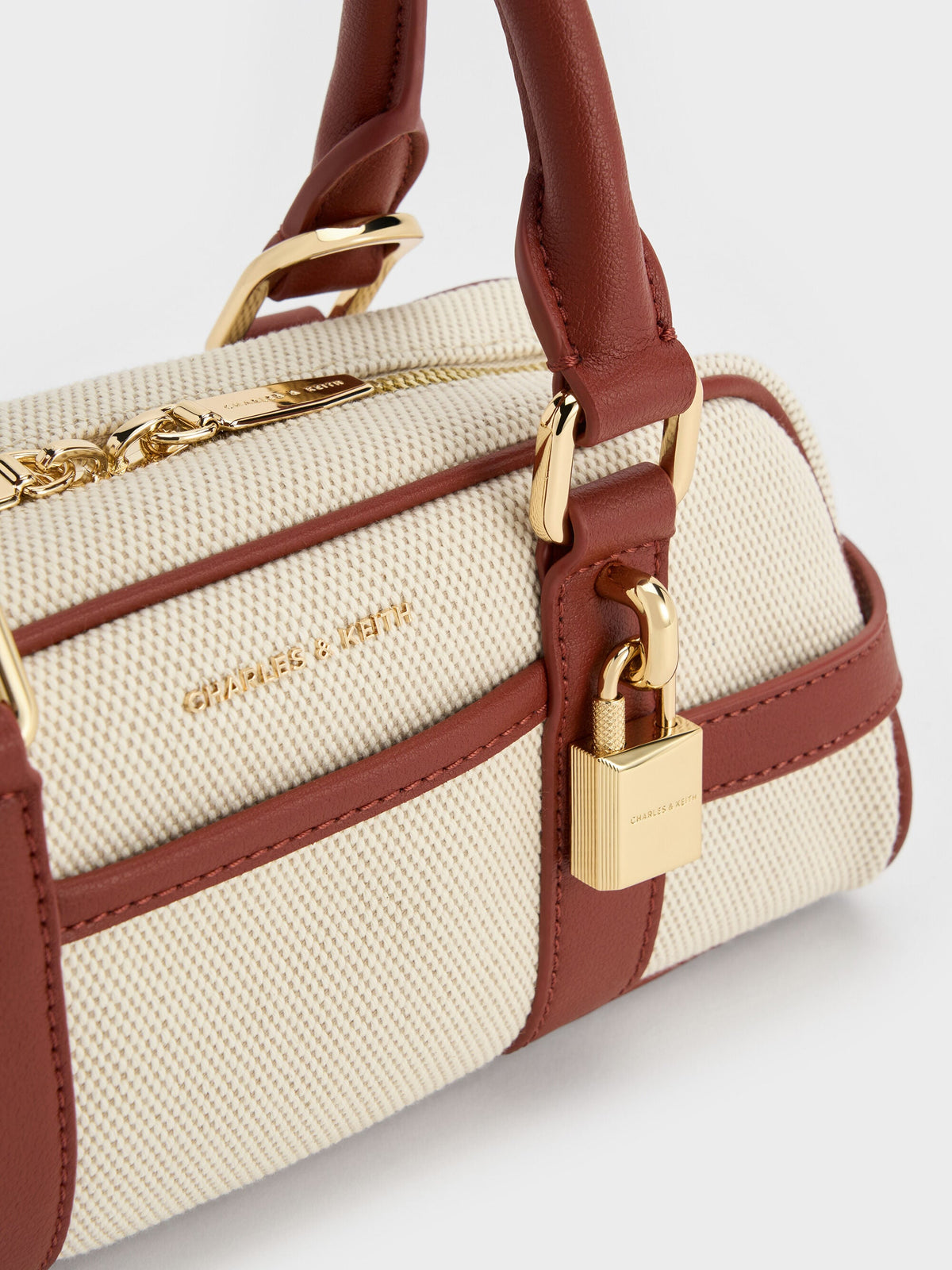 CHARLES & KEITH Classic | Scottie Canvas Bowling Bag - Brick