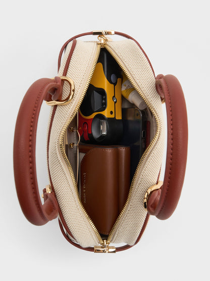 CHARLES & KEITH Classic | Scottie Canvas Bowling Bag - Brick