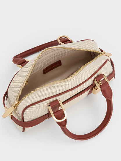 CHARLES & KEITH Classic | Scottie Canvas Bowling Bag - Brick