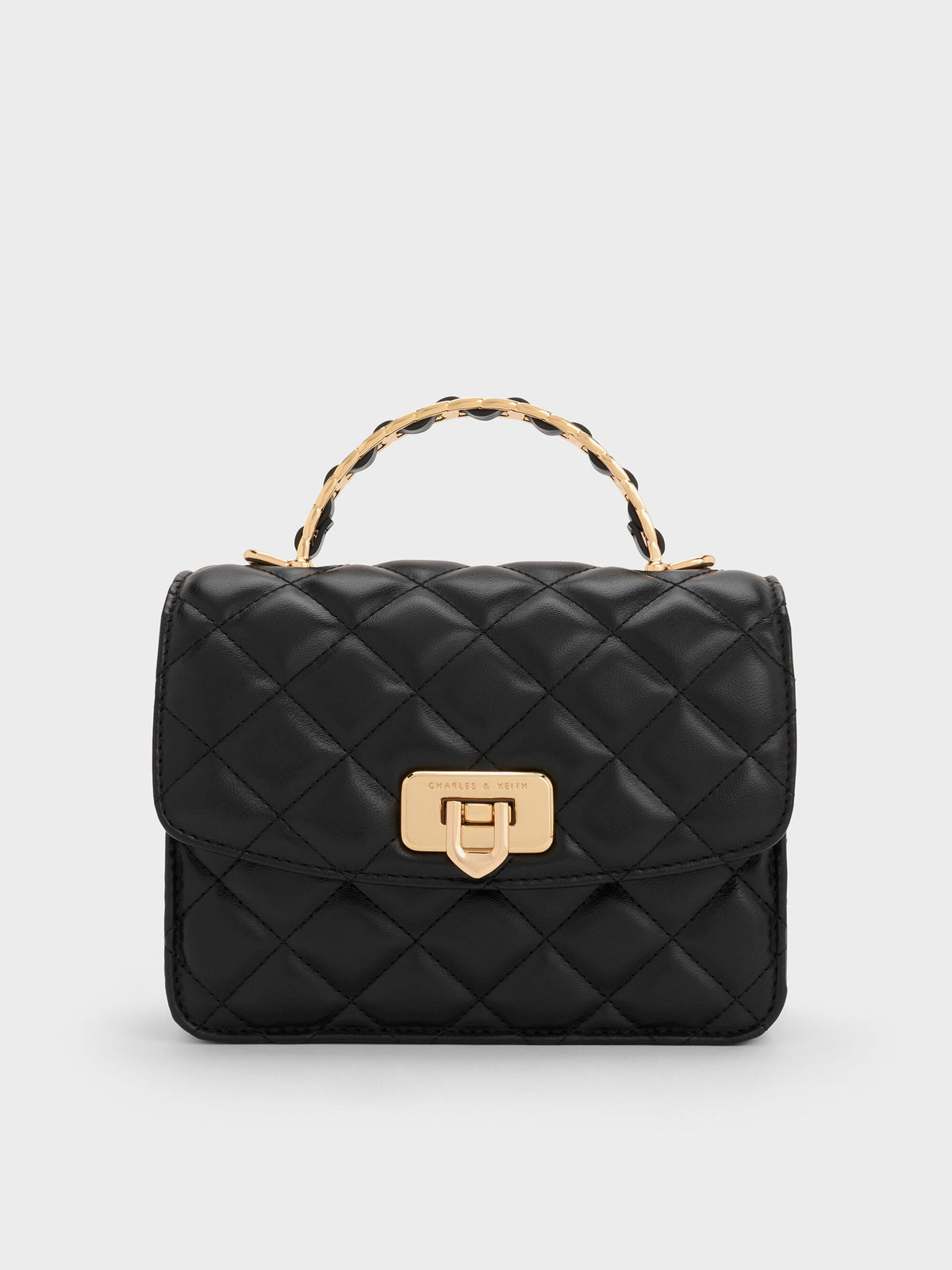 CHARLES & KEITH New | Cressida Quilted Top Handle Bag - Black
