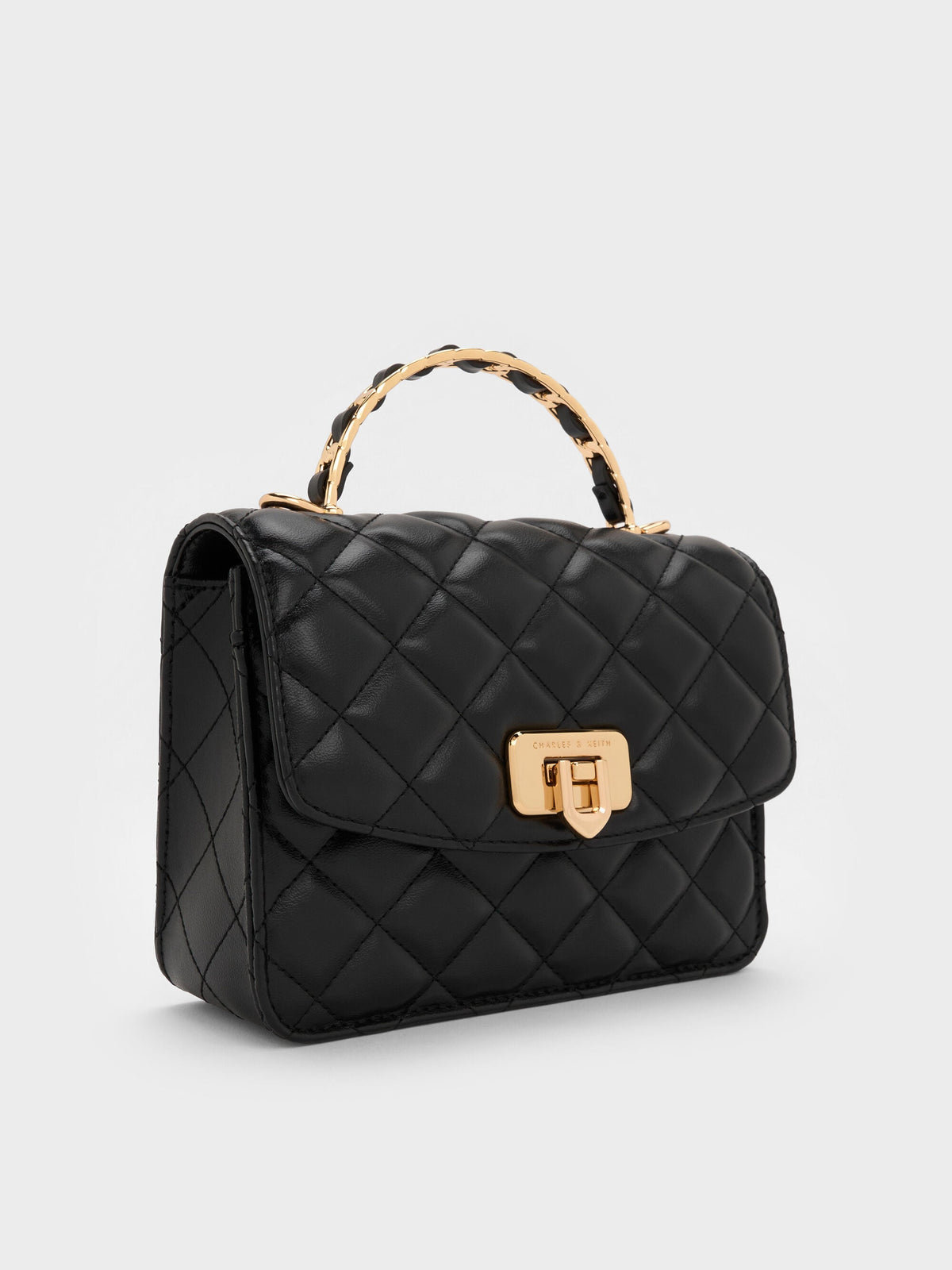 CHARLES & KEITH New | Cressida Quilted Top Handle Bag - Black