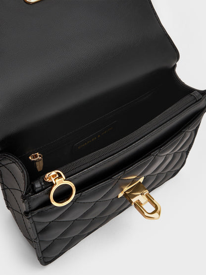 CHARLES & KEITH New | Cressida Quilted Top Handle Bag - Black