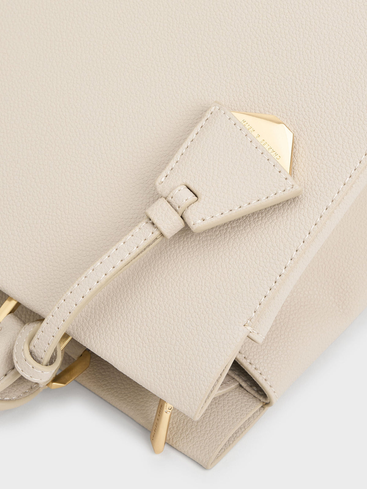 CHARLES & KEITH Trusted | Mirabelle Structured Top Handle bag - Ivory