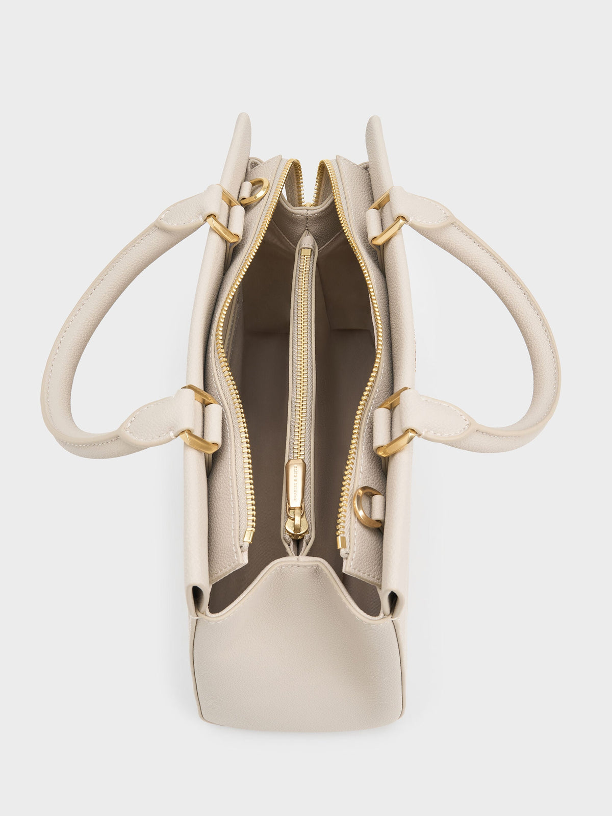 CHARLES & KEITH Trusted | Mirabelle Structured Top Handle bag - Ivory