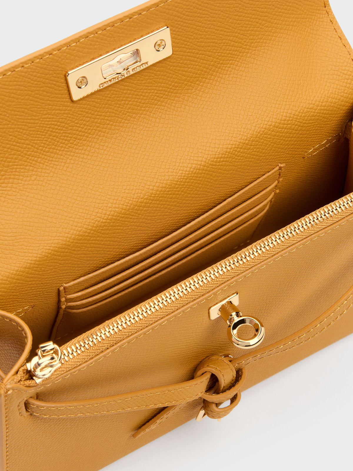 CHARLES & KEITH Signature | Tricha Knotted-Belt Top Handle Bag - Saffron Yellow