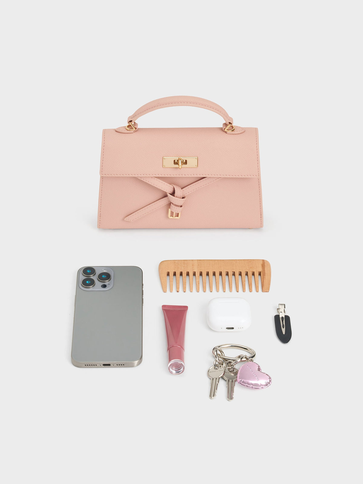CHARLES & KEITH Best Price | Tricha Knotted-Belt Top Handle Bag - Pink