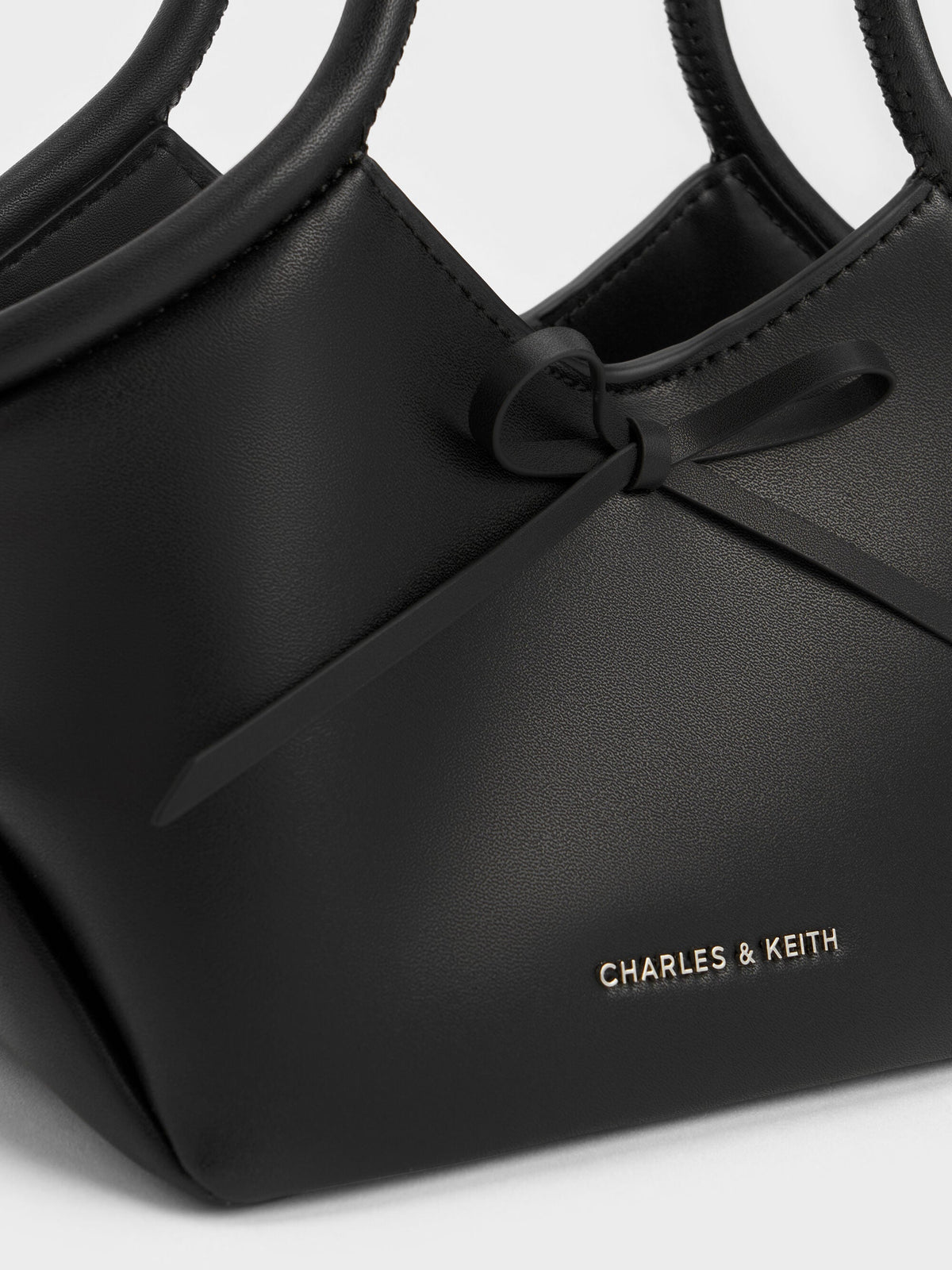 CHARLES & KEITH New | Hazel Bow Tubular Top Handle Bag - Noir