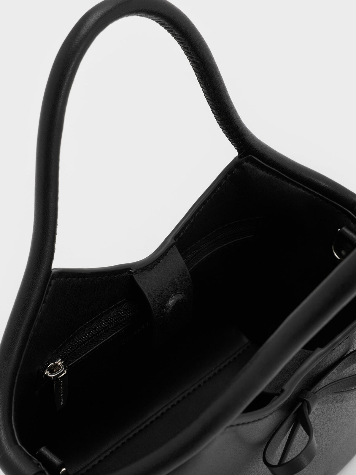 CHARLES & KEITH New | Hazel Bow Tubular Top Handle Bag - Noir