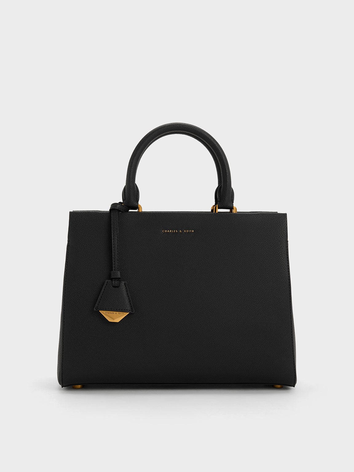 CHARLES & KEITH Trusted | Mirabelle Structured Top Handle bag - Black