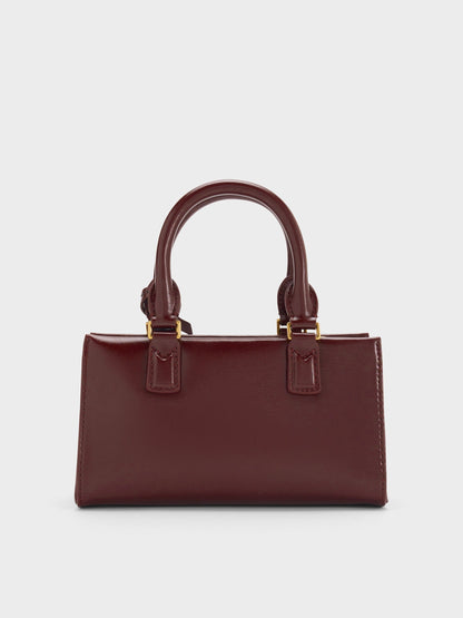 CHARLES & KEITH Premium | Mini Kerry Top Handle Bag - Wineberry Red