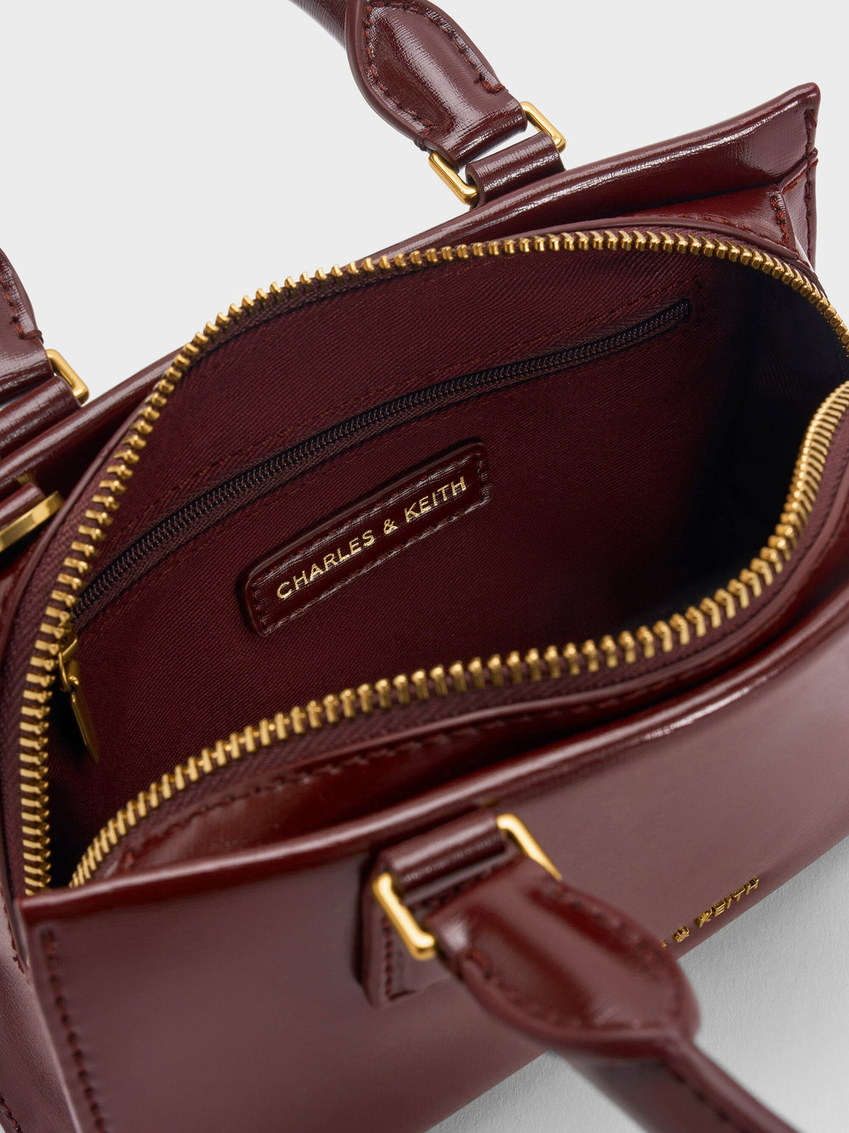 CHARLES & KEITH Premium | Mini Kerry Top Handle Bag - Wineberry Red