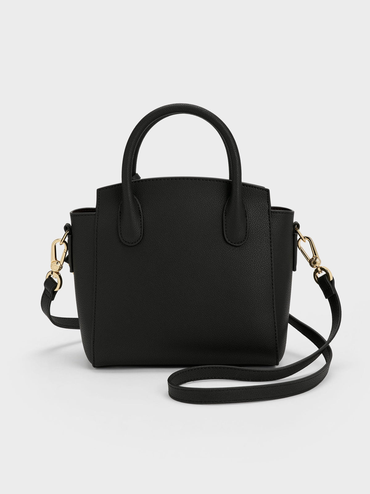 CHARLES & KEITH Value | Harper Structured Top Handle Bag - Black