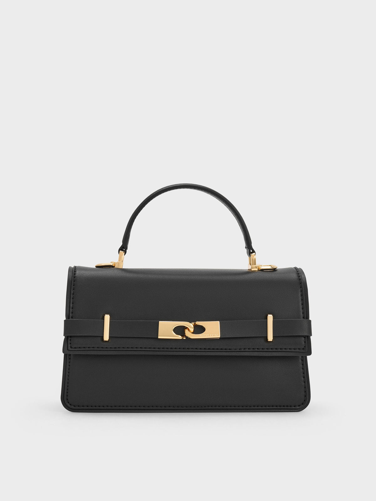 CHARLES & KEITH Popular | Arlet Belted Top Handle Bag - Black
