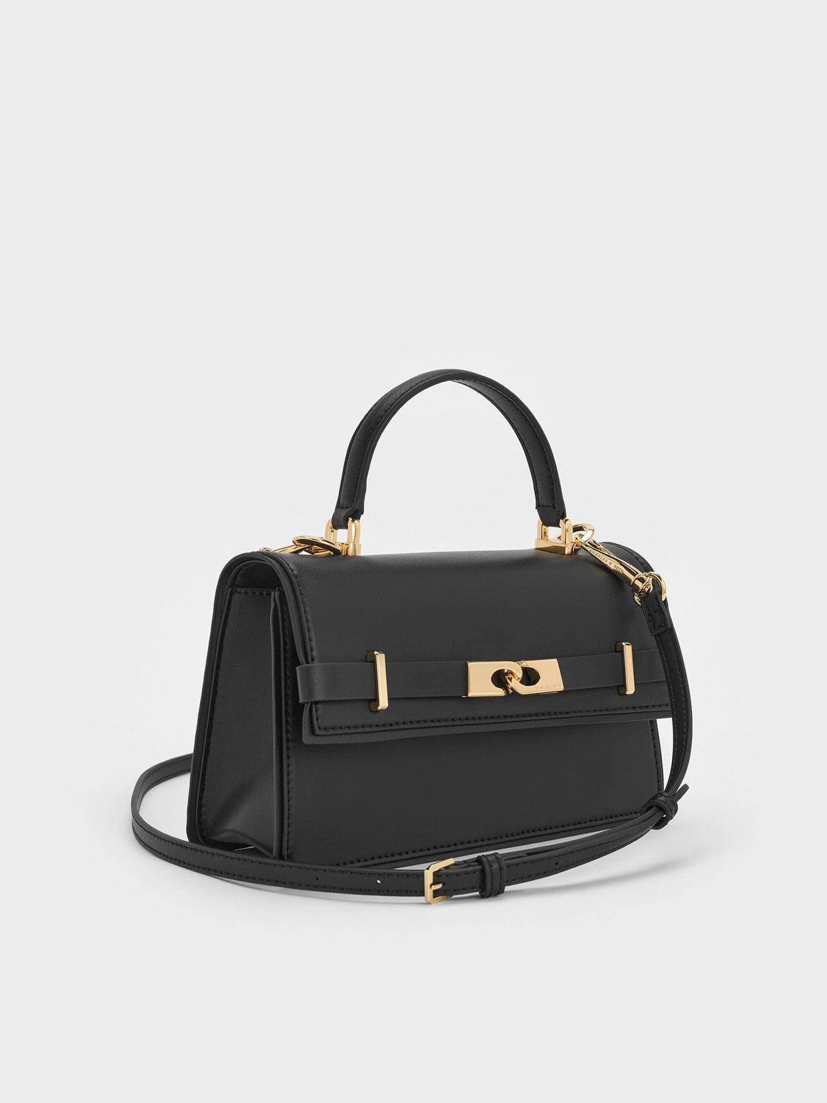 CHARLES & KEITH Popular | Arlet Belted Top Handle Bag - Black