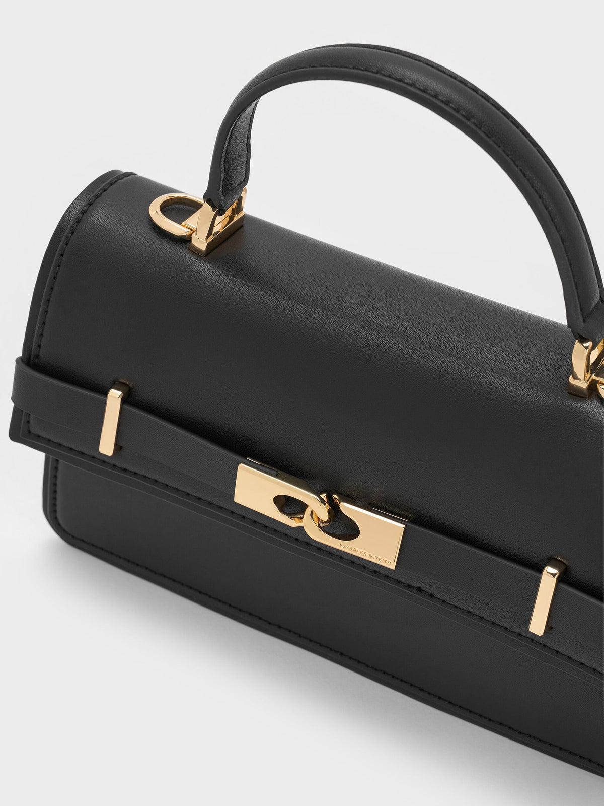 CHARLES & KEITH Popular | Arlet Belted Top Handle Bag - Black