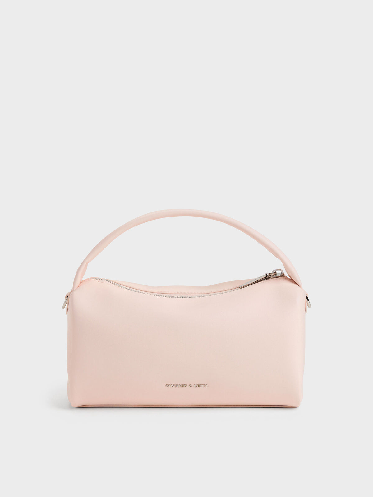 CHARLES & KEITH Popular | Reese Ruched Bow Top Handle Bag - Soft Pink