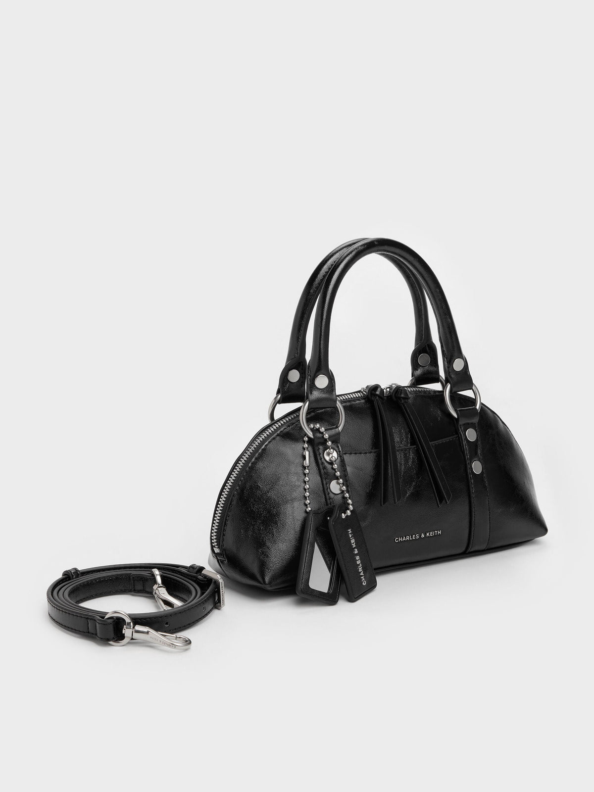 CHARLES & KEITH New | Tatiana Studded Bowling Bag - Noir