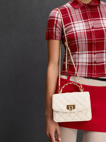 CHARLES & KEITH Classic | Cressida Quilted Top Handle Bag - Cream