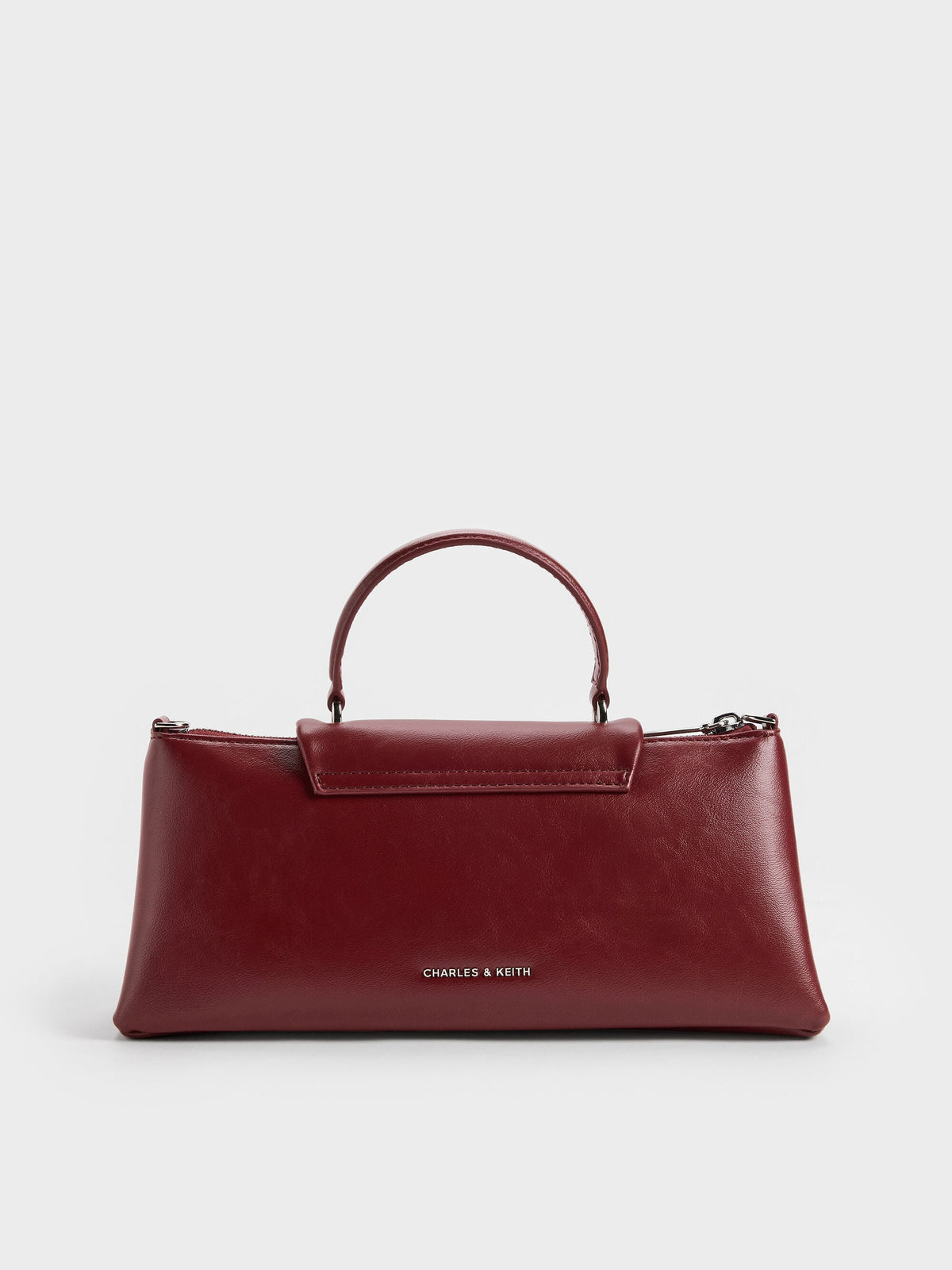 CHARLES & KEITH Great Value | Lilibet Elongated Top Handle Bag - Burgundy