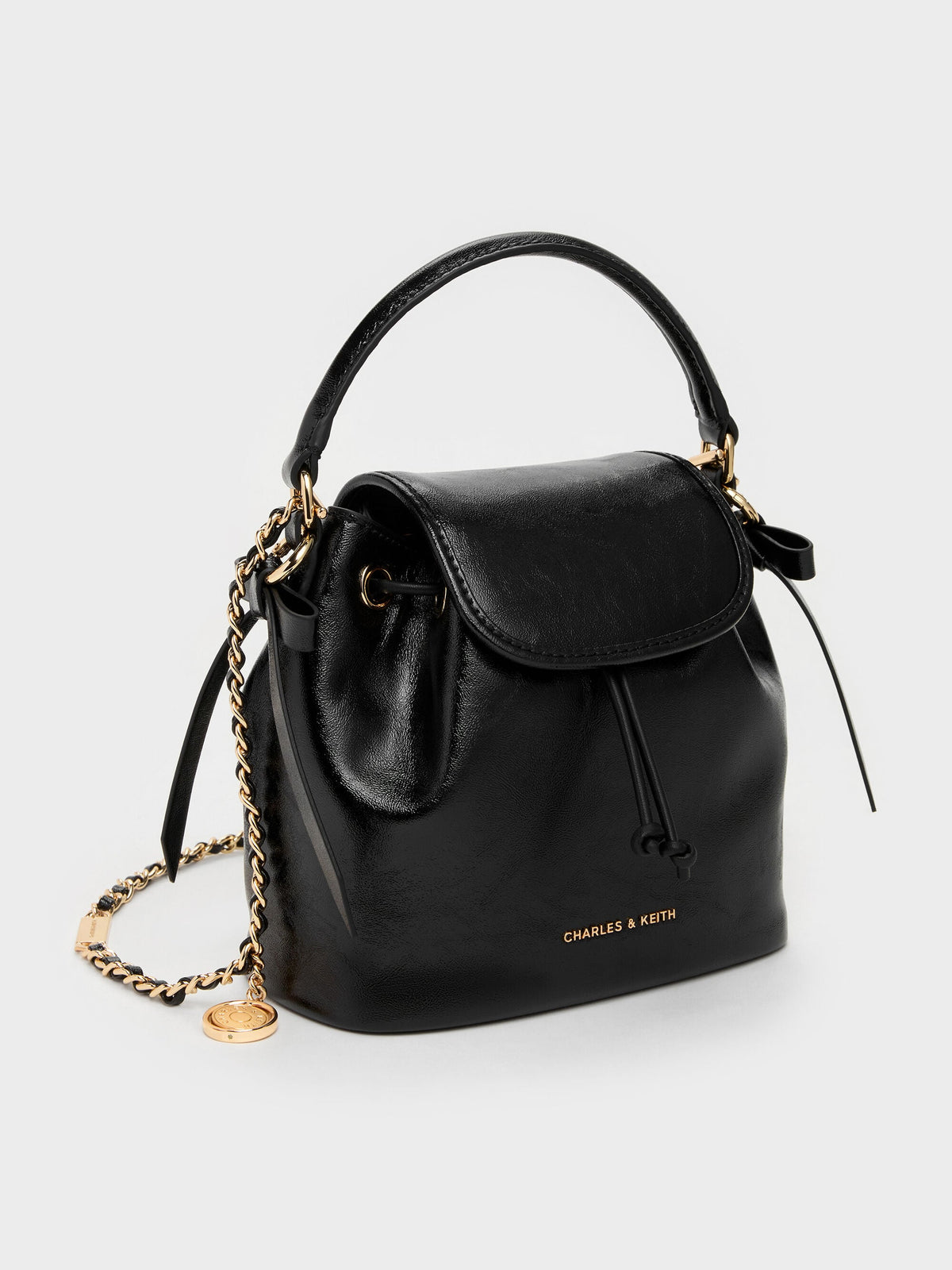 CHARLES & KEITH Customer Favorite | Dalia Bow Top Handle Bag - Black