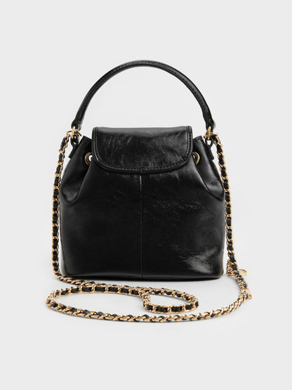 CHARLES & KEITH Customer Favorite | Dalia Bow Top Handle Bag - Black