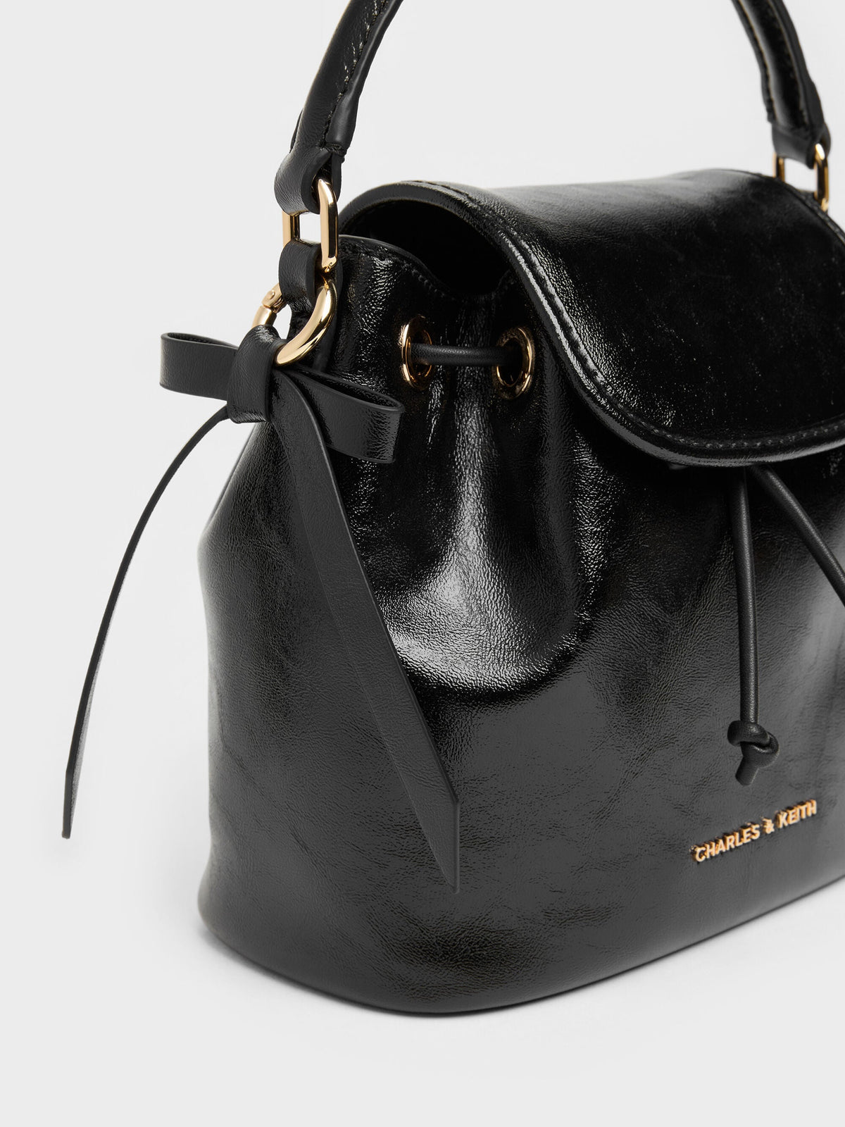 CHARLES & KEITH Customer Favorite | Dalia Bow Top Handle Bag - Black