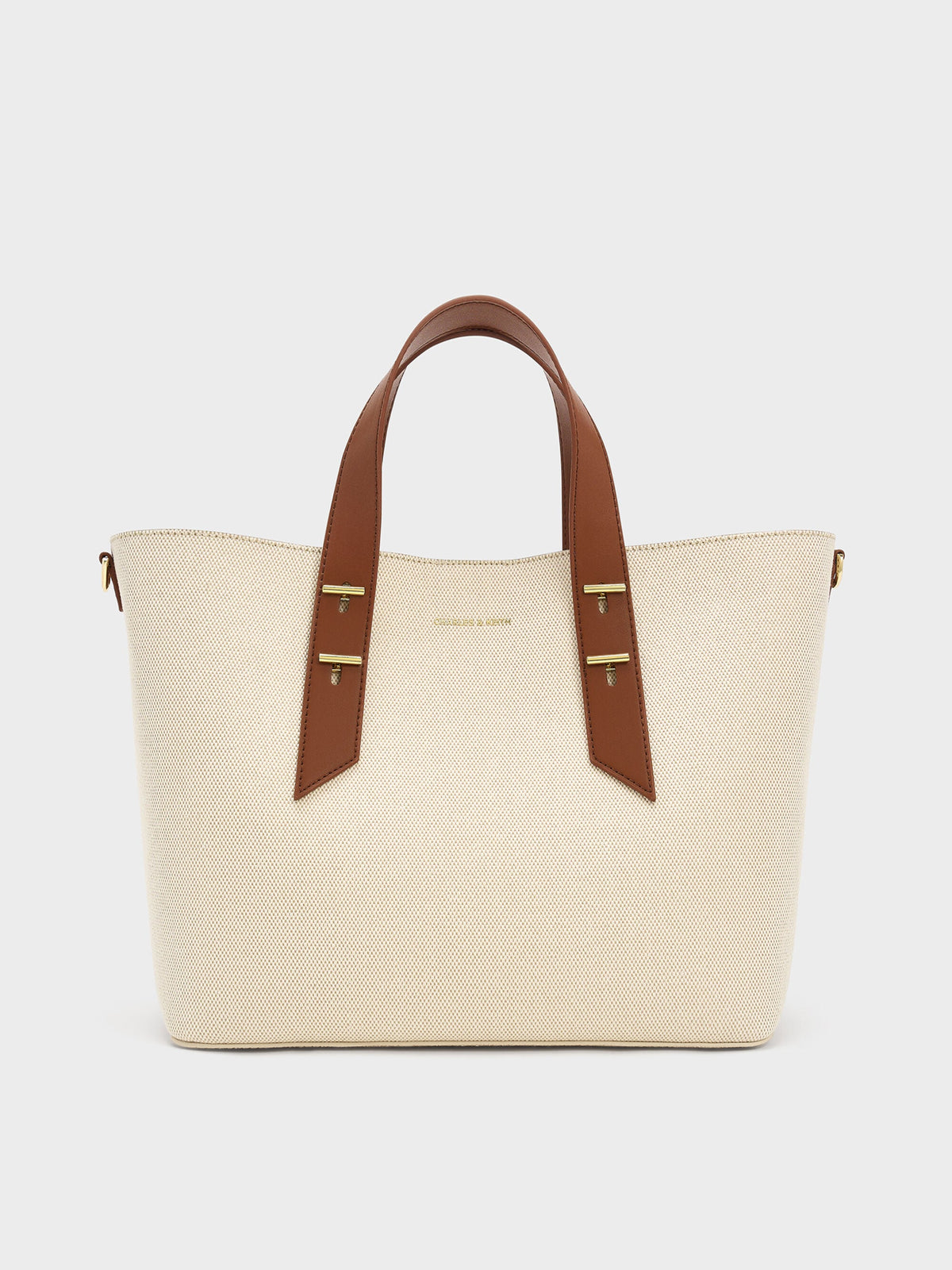 CHARLES & KEITH Customer Favorite | Shania Canvas Tote Bag - Chocolate