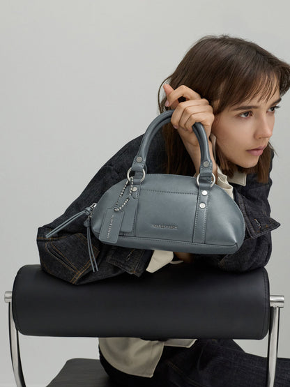 CHARLES & KEITH Latest | Tatiana Studded Bowling Bag - Smoky Blue