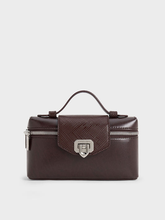 CHARLES & KEITH Recommended | Arwen Top Handle Vanity Bag - Plum